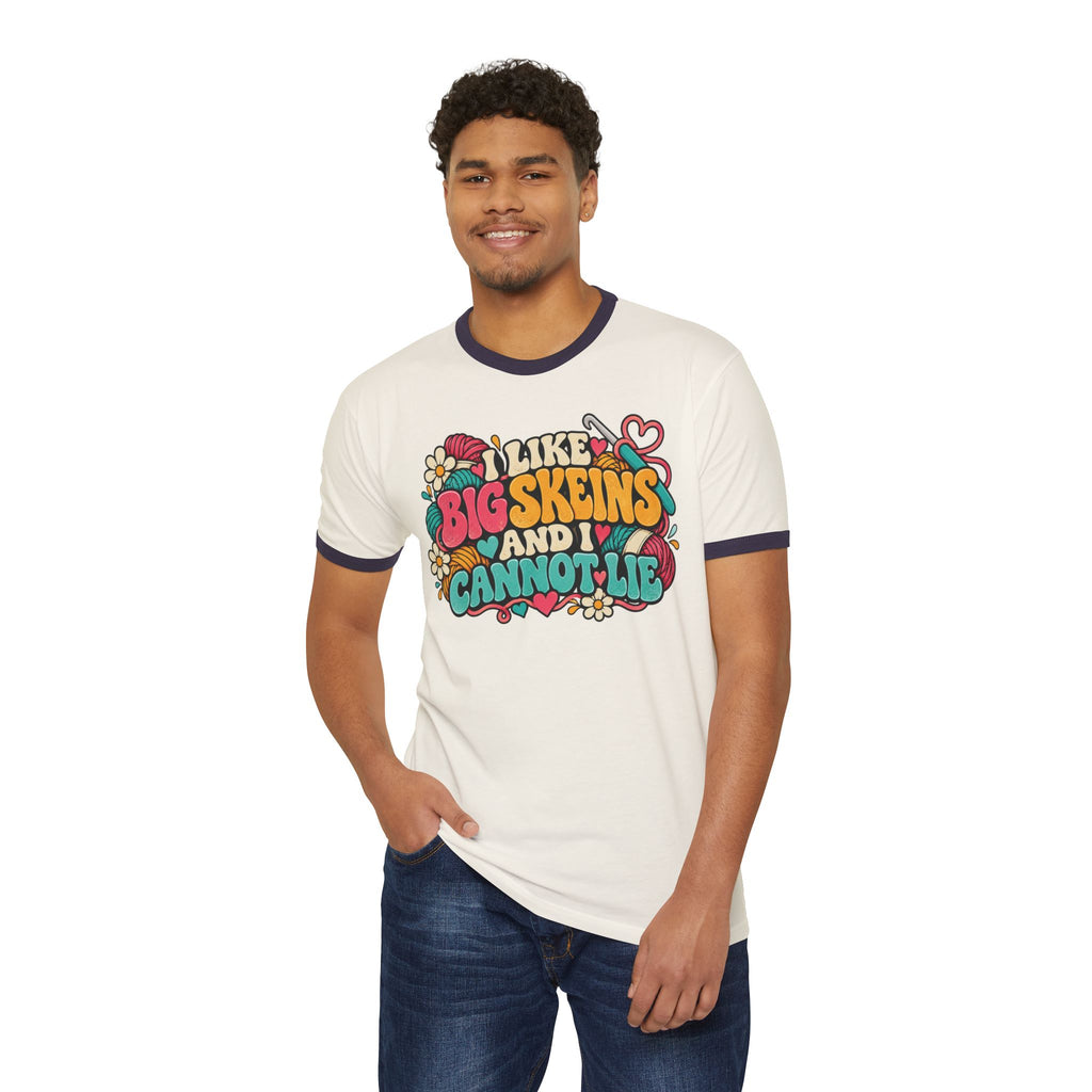I Like Big Skeins and I Cannot Lie – Funny Crochet Retro Ringer T-Shirt