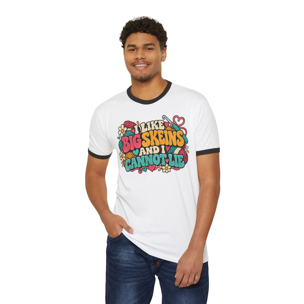 I Like Big Skeins and I Cannot Lie – Funny Crochet Retro Ringer T-Shirt