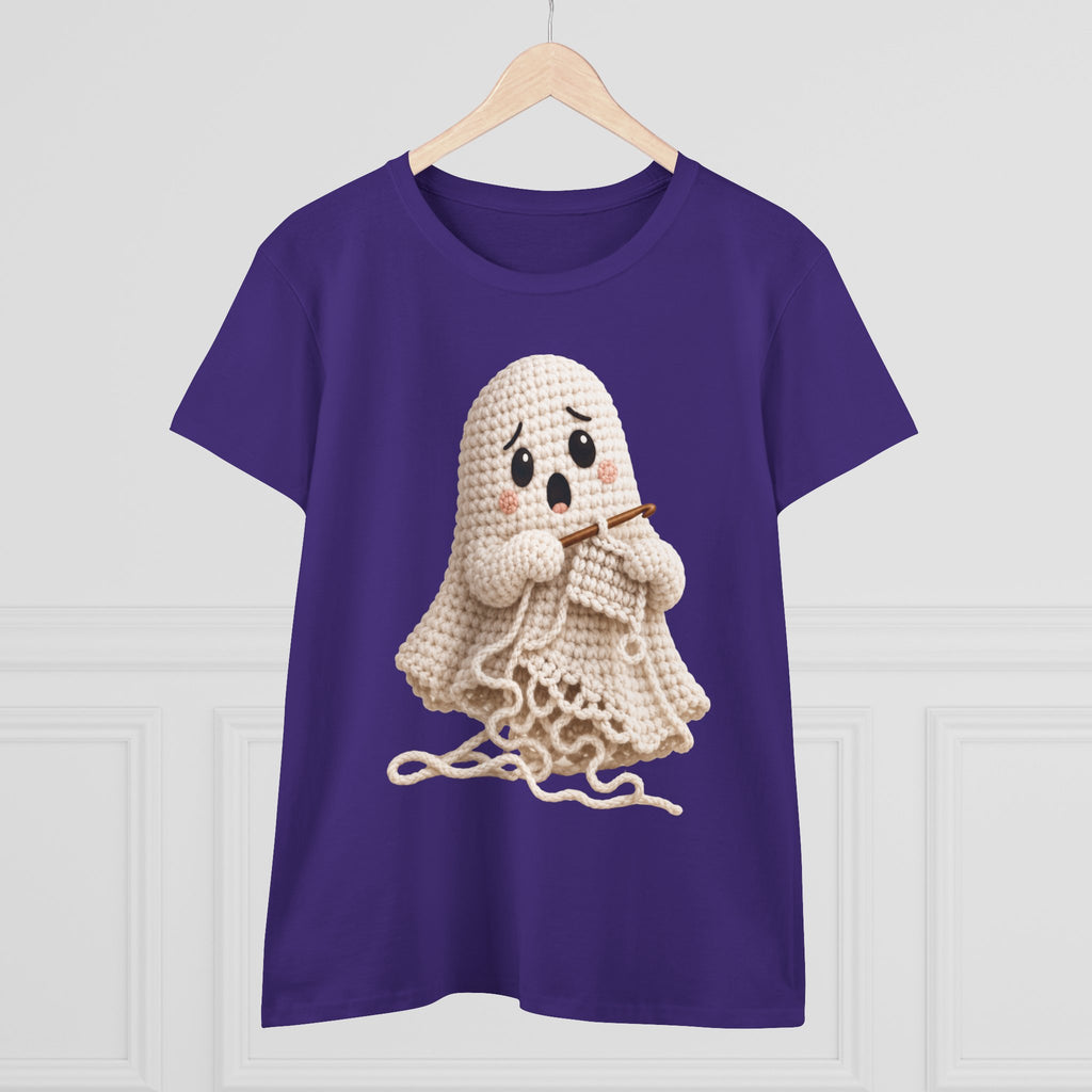 Crochet Ghost Shirt | Funny Yarn Lover Tee | Cute Crocheter Halloween Shirt | Unraveling Ghost T-Shirt | Crochet Gift