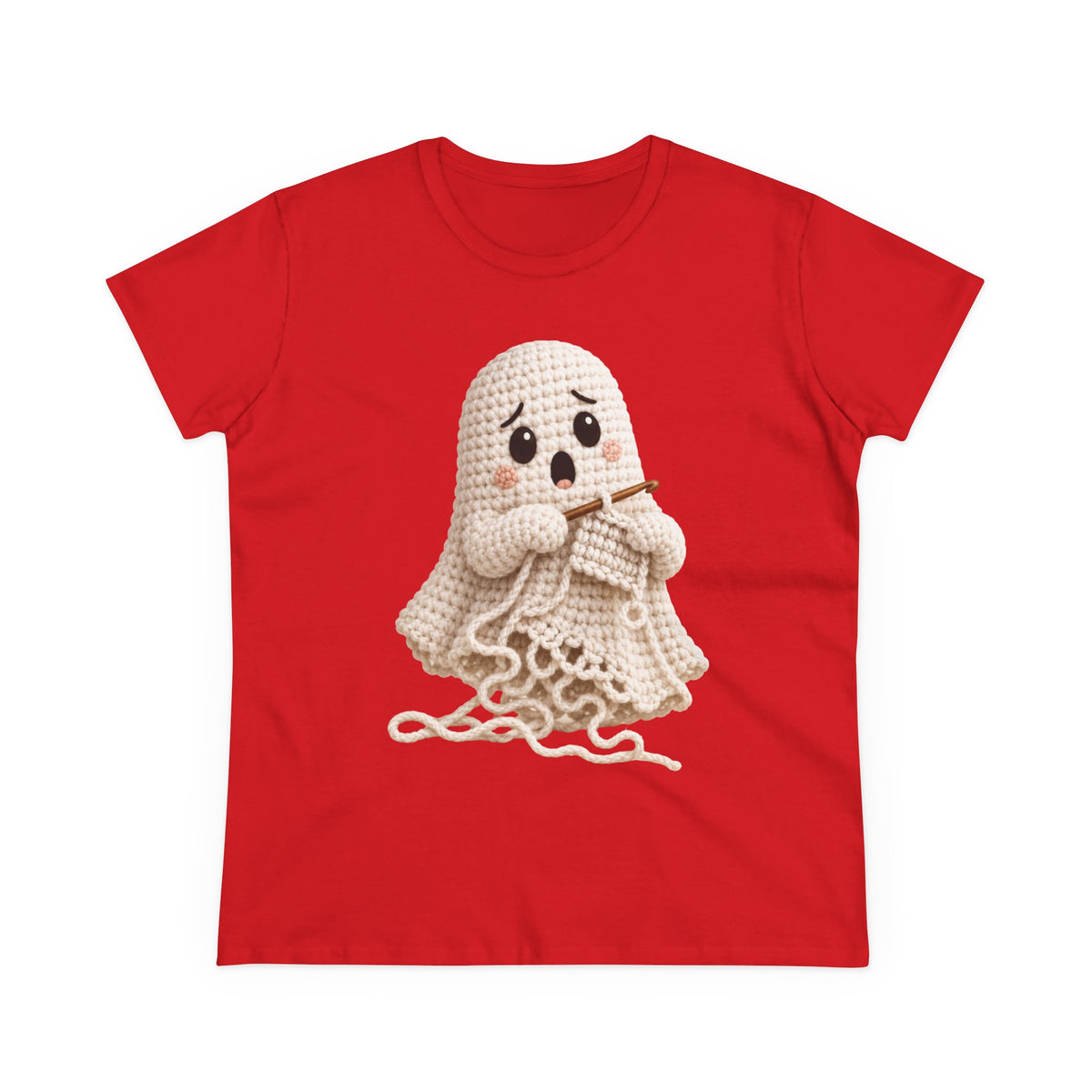Crochet Ghost Shirt | Funny Yarn Lover Tee | Cute Crocheter Halloween Shirt | Unraveling Ghost T-Shirt | Crochet Gift