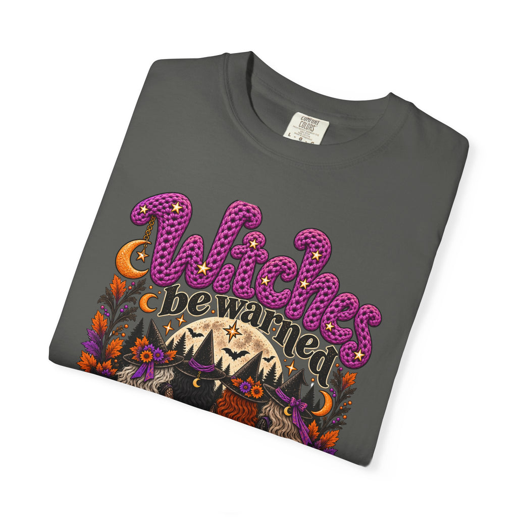 Witches Be Warned Vintage Witch T-Shirt | Crochet Halloween Tee