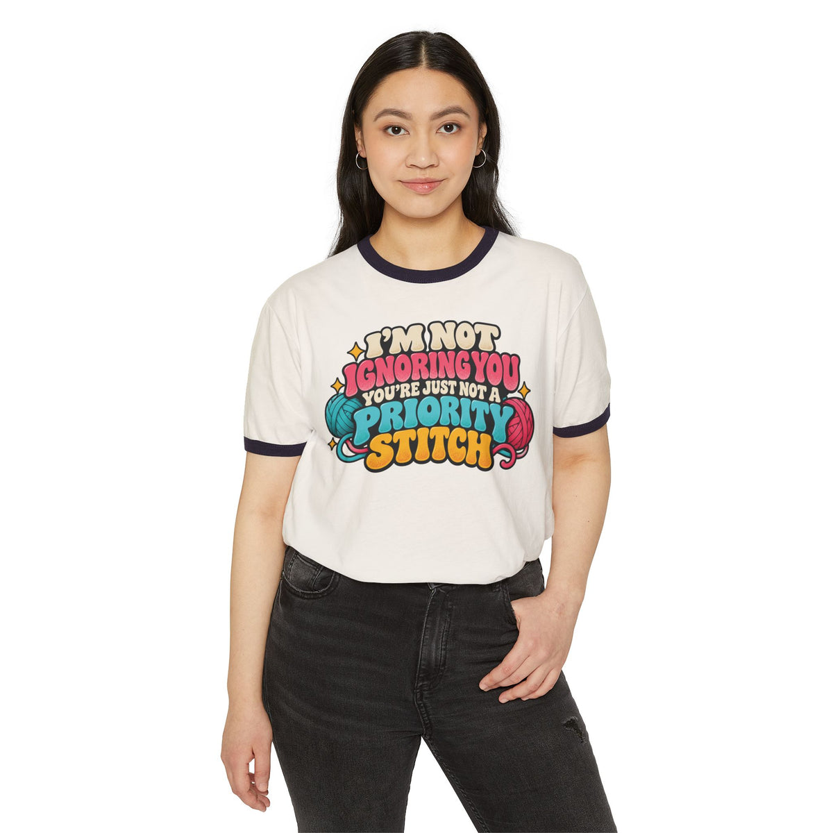 I'm Not Ignoring You – Funny Crochet Priority Stitch Retro Ringer T-Shirt