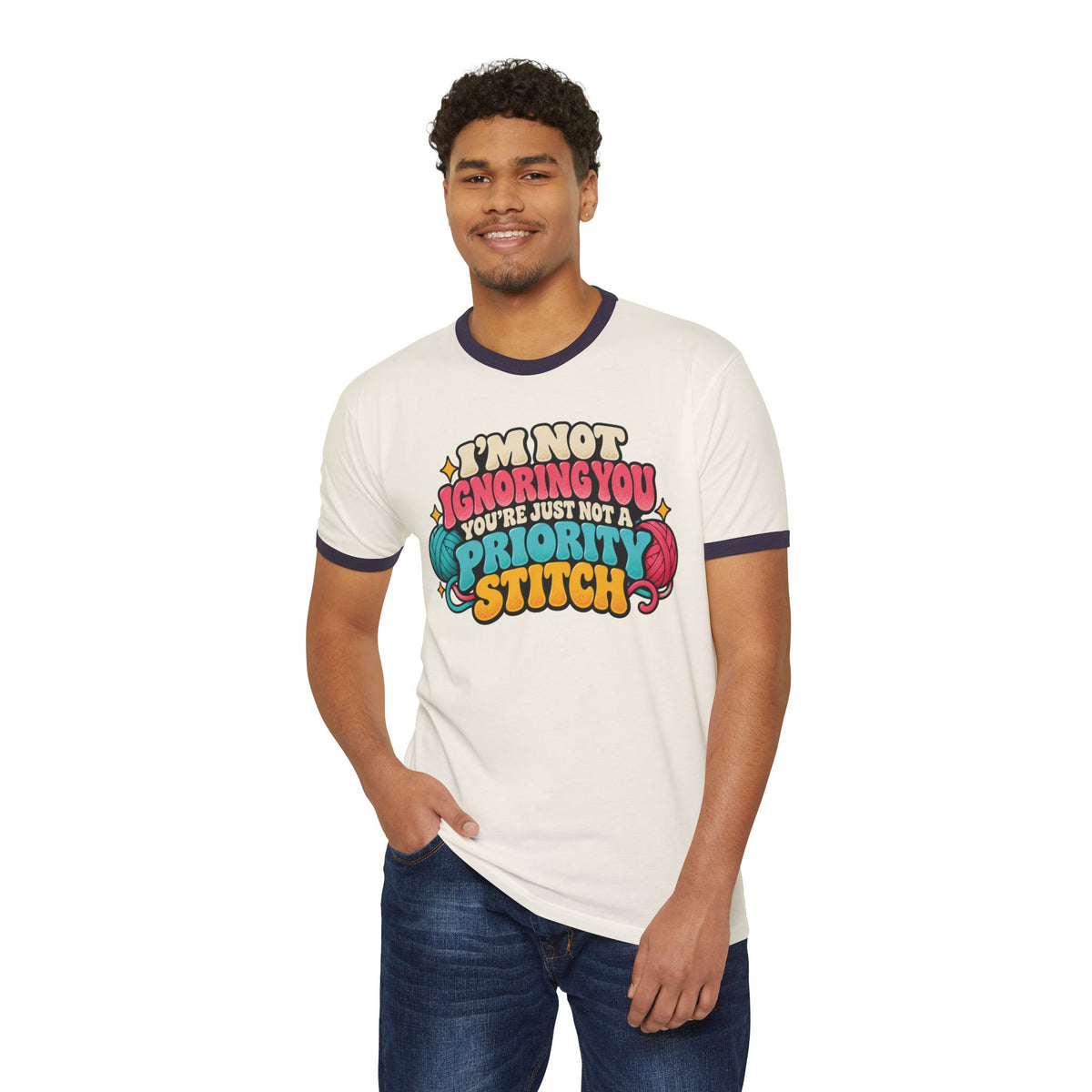 I'm Not Ignoring You – Funny Crochet Priority Stitch Retro Ringer T-Shirt