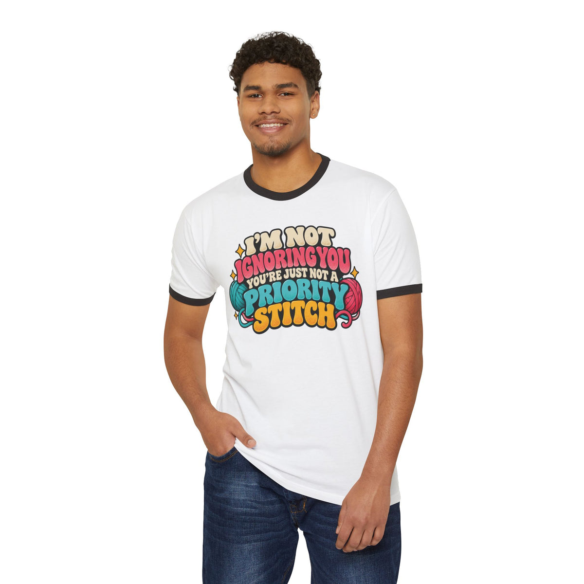 I'm Not Ignoring You – Funny Crochet Priority Stitch Retro Ringer T-Shirt