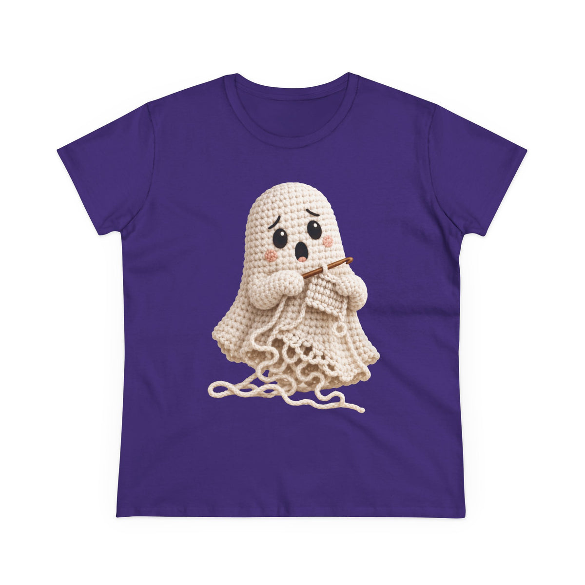 Crochet Ghost Shirt | Funny Yarn Lover Tee | Cute Crocheter Halloween Shirt | Unraveling Ghost T-Shirt | Crochet Gift