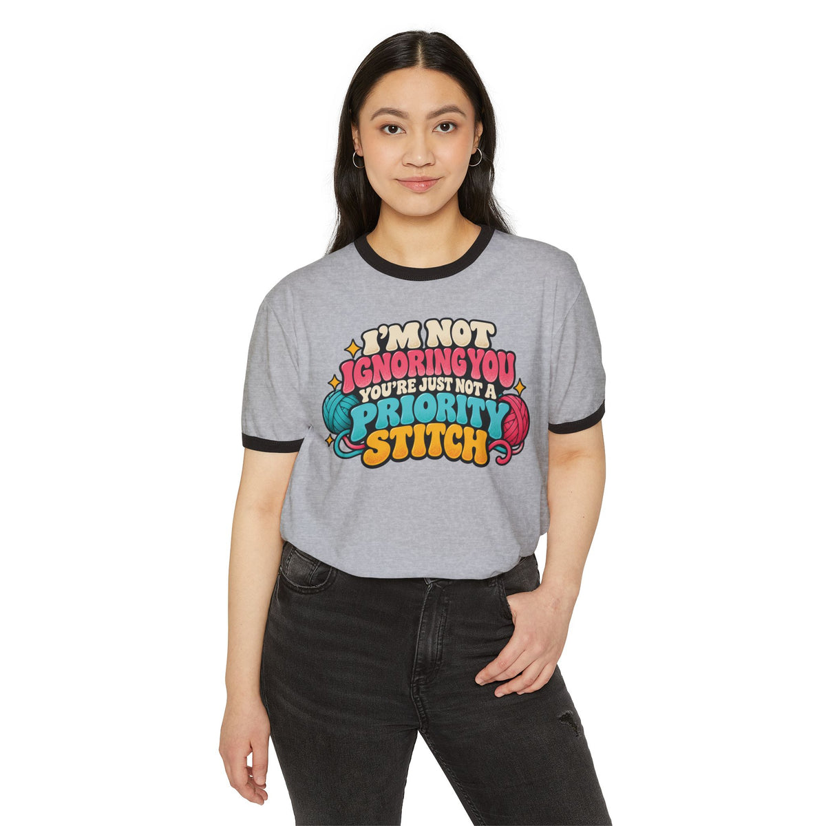 I'm Not Ignoring You – Funny Crochet Priority Stitch Retro Ringer T-Shirt