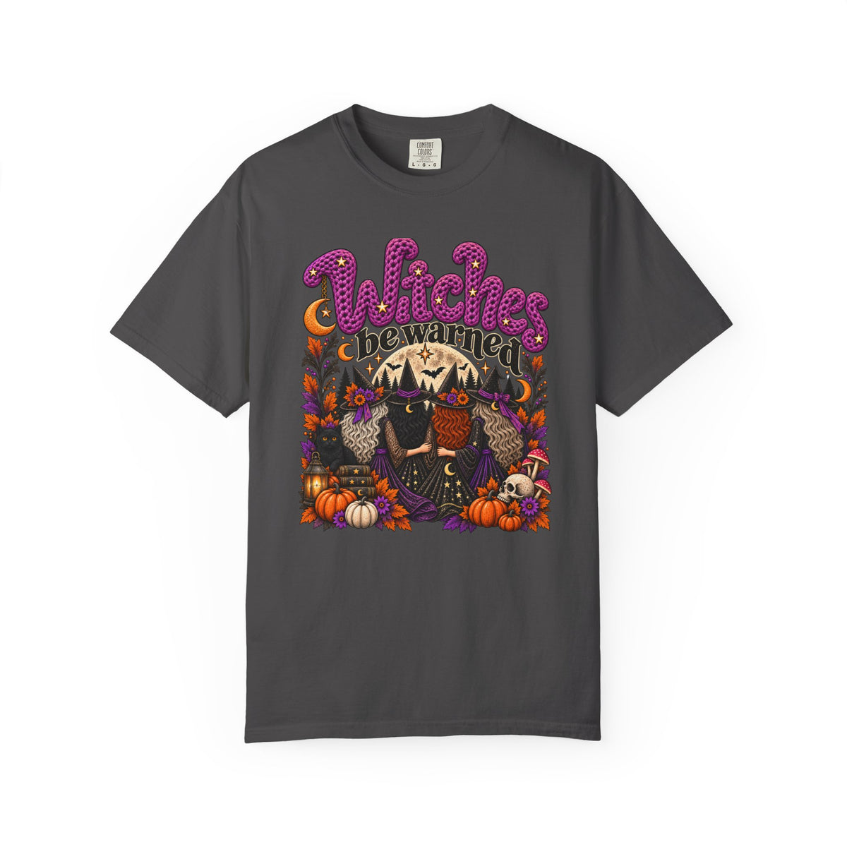 Witches Be Warned Vintage Witch T-Shirt | Crochet Halloween Tee
