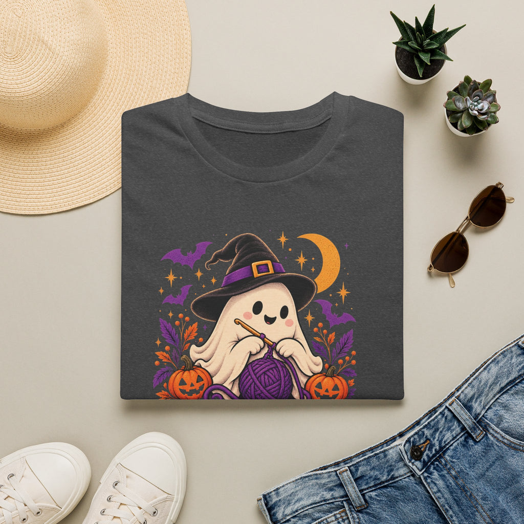 Stitchin’ & Witchin’ Crochet T-Shirt – Halloween Ghost Crochet Shirt, Yarn Lover Tee