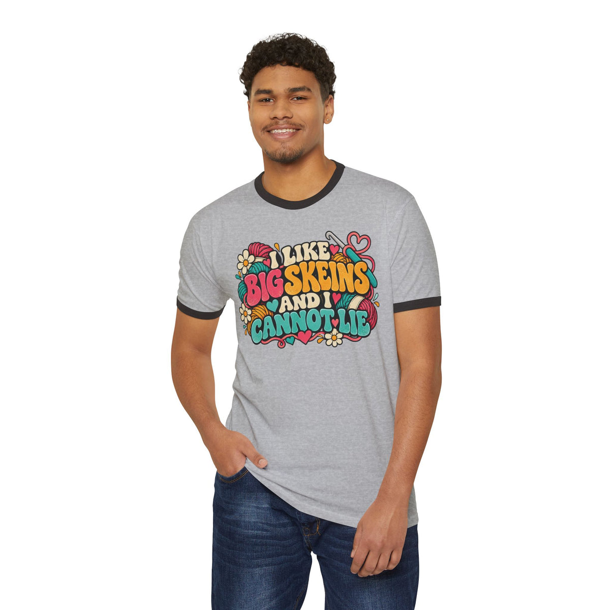 I Like Big Skeins and I Cannot Lie – Funny Crochet Retro Ringer T-Shirt