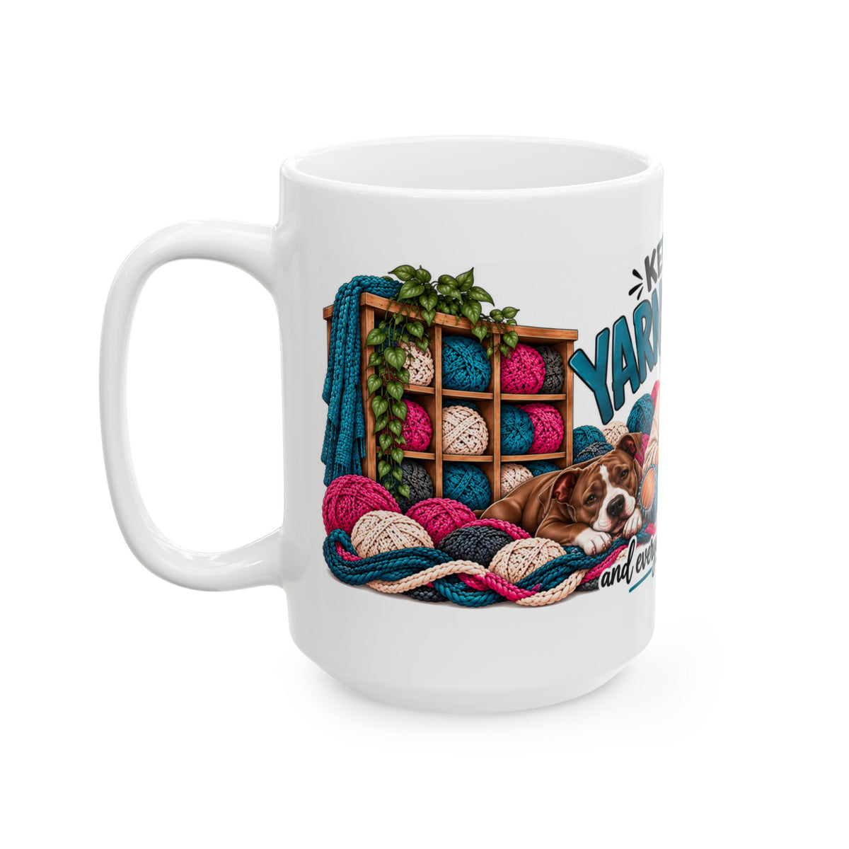 Keep the Yarn Coming Crochet Coffee Mug | Yarn Lover Gift