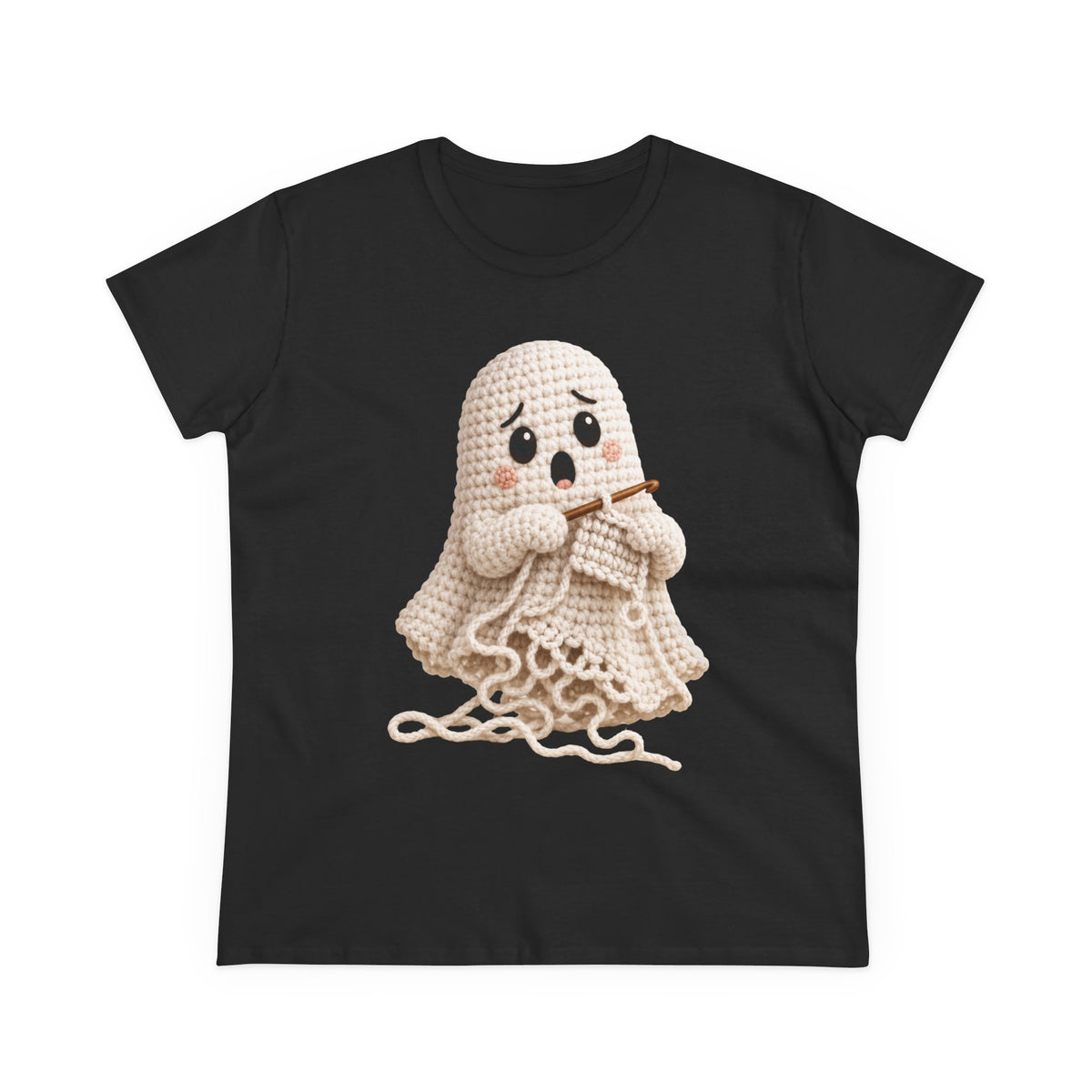 Crochet Ghost Shirt | Funny Yarn Lover Tee | Cute Crocheter Halloween Shirt | Unraveling Ghost T-Shirt | Crochet Gift