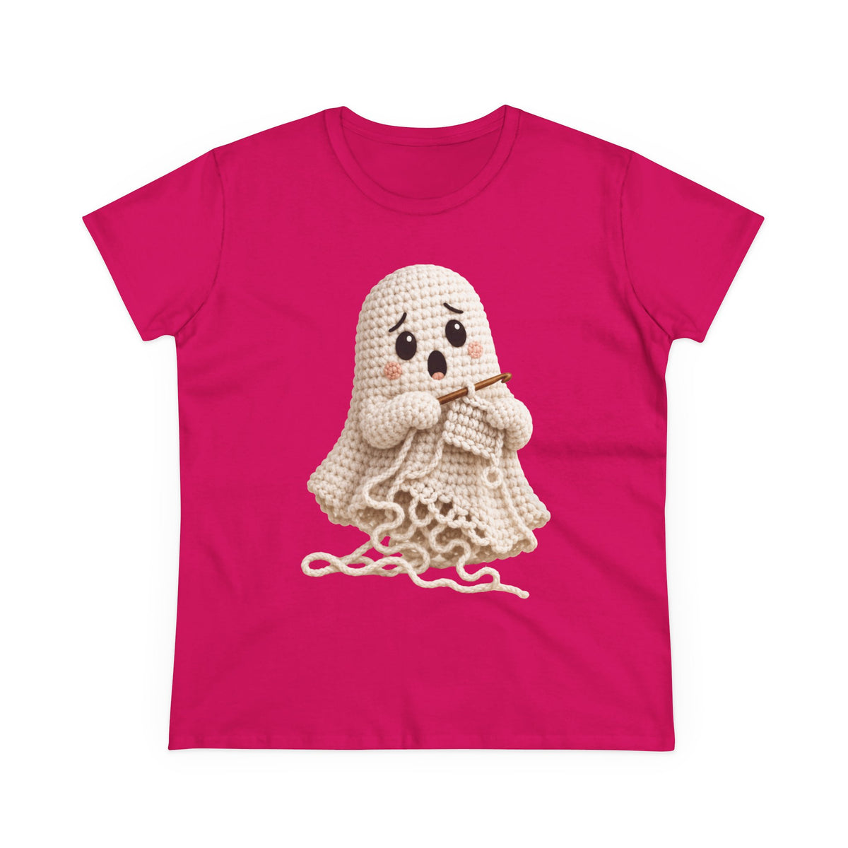 Crochet Ghost Shirt | Funny Yarn Lover Tee | Cute Crocheter Halloween Shirt | Unraveling Ghost T-Shirt | Crochet Gift