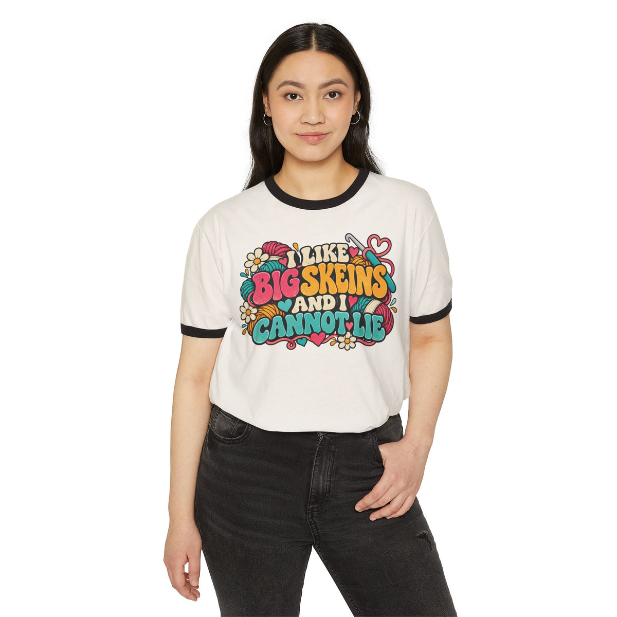 I Like Big Skeins and I Cannot Lie – Funny Crochet Retro Ringer T-Shirt