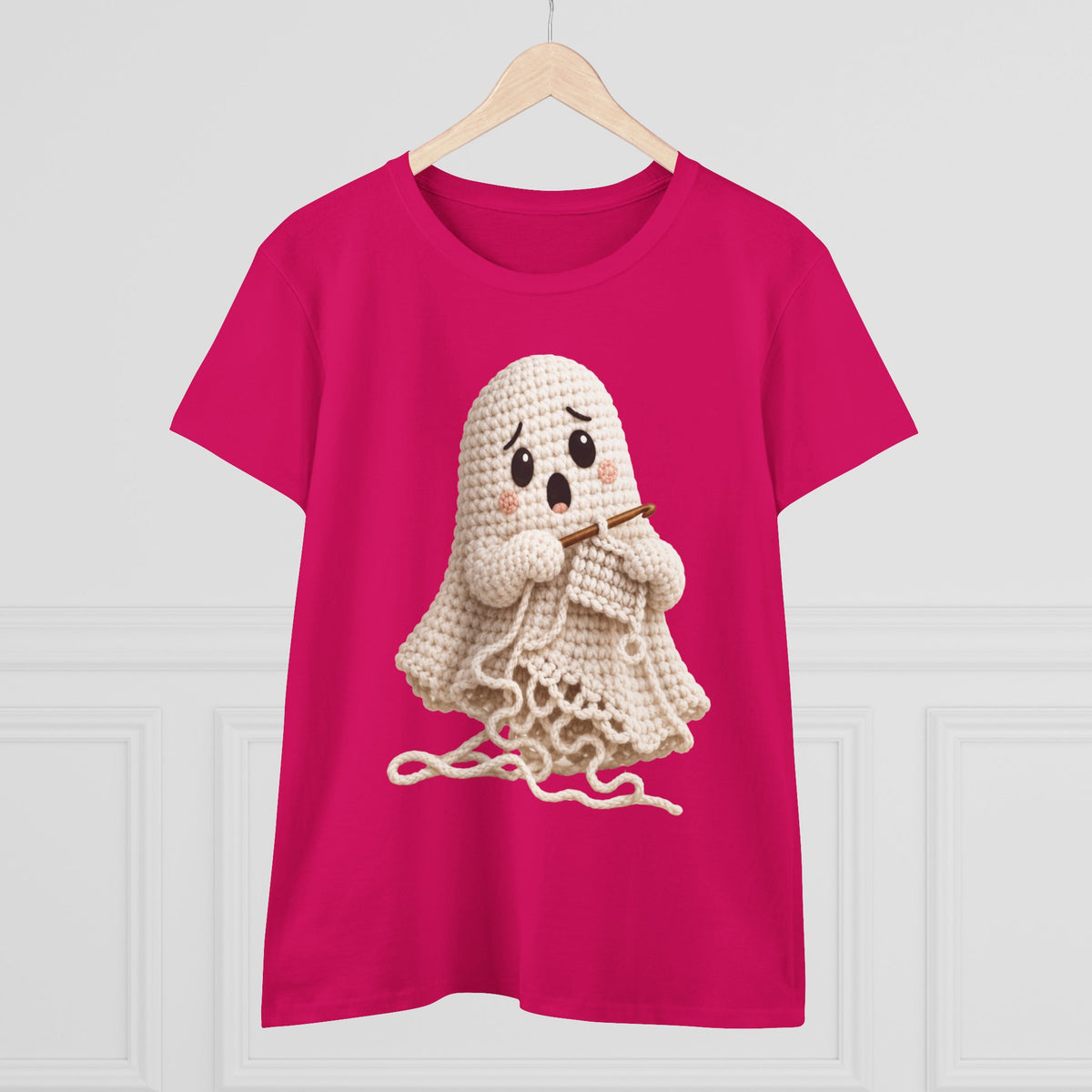 Crochet Ghost Shirt | Funny Yarn Lover Tee | Cute Crocheter Halloween Shirt | Unraveling Ghost T-Shirt | Crochet Gift