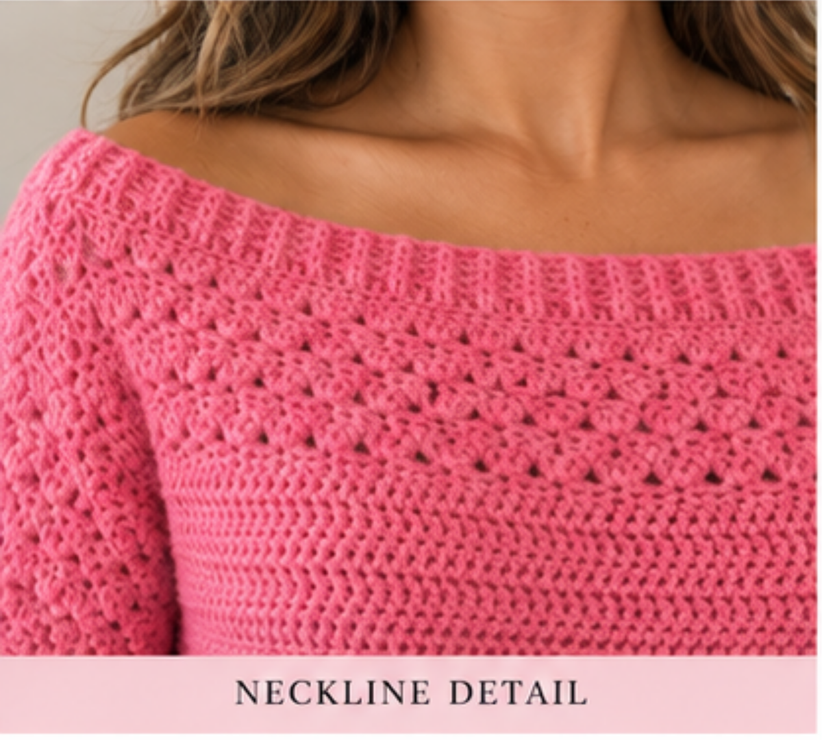 Pretty in Pink Off-Shoulder Crochet Sweater