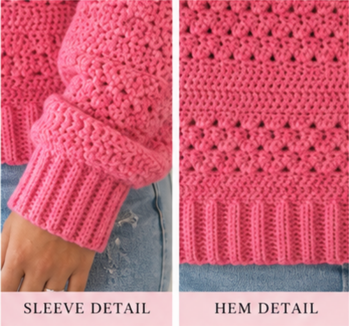 Pretty in Pink Off-Shoulder Crochet Sweater