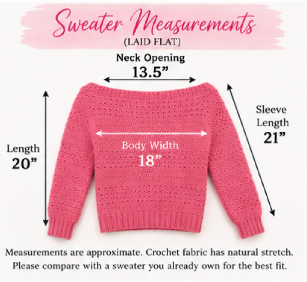 Pretty in Pink Off-Shoulder Crochet Sweater