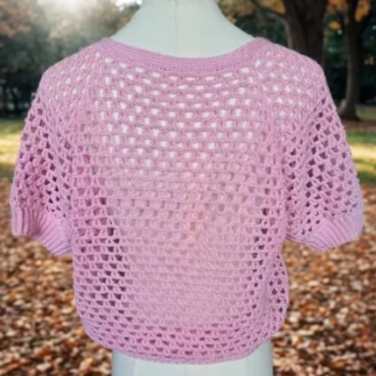 Blushing Queen Crochet Top – Handmade Pink Crochet V-Neck Sweater